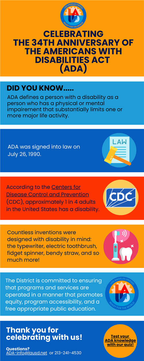 Celebrating 34 years of the Americans with Disabilities Act  (ADA)